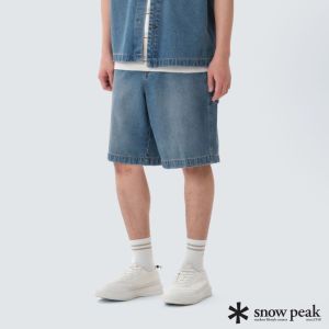 Snow Peak 男 牛仔短褲 藍
