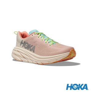HOKA 女 Rincon 3 寬楦 路跑鞋 奶油色/香草白