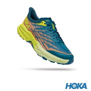 HOKA 男  Speedgoat 5 寬楦  越野鞋 珊瑚藍/月見草黃