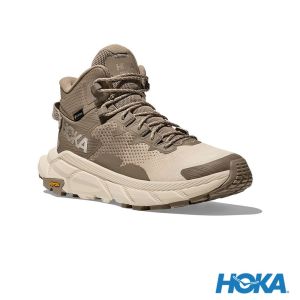 HOKA 男 Trail Code Goretex 登山鞋 沙丘黃/蛋奶酒白
