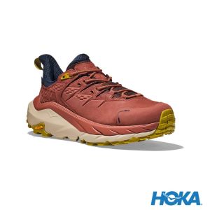 HOKA 男 Kaha 2 Low Goretex 登山鞋 辣椒紅/流沙色