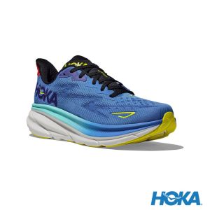 HOKA 男 Clifton 9 路跑鞋 青藍/櫻桃紅