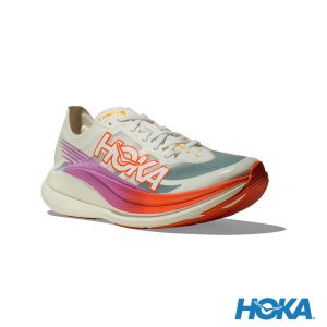 HOKA Rocket X 2 路跑鞋 霜白色/熔岩紅