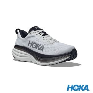 HOKA 男 Bondi 8 寬楦 路跑鞋 白/黑