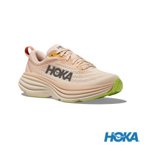 HOKA 女 Bondi 8 寬楦 路跑鞋 奶油色/香草白