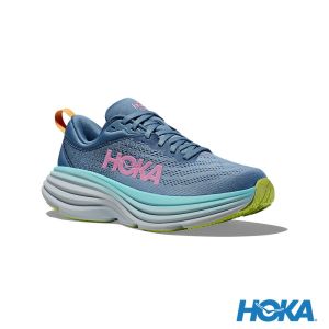 HOKA 女 Bondi 8 寬楦 路跑鞋 陰影藍/薄暮藍