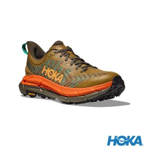 HOKA 男 Mafate Speed 4 越野鞋 骨董綠/南瓜橘