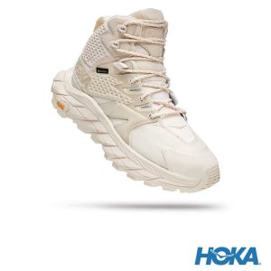 HOKA 女 Anacapa 中筒 Goretex  登山鞋 白/流沙粉