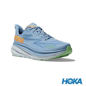 HOKA 男 Clifton 9 寬楦 路跑鞋 薄暮藍/迷幻藍
