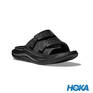 HOKA ORA Luxe 恢復拖鞋 黑