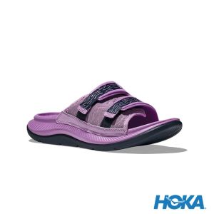 HOKA ORA Luxe 恢復拖鞋 薰衣草紫/星座藍
