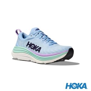HOKA 女 Gaviota 5 寬楦 路跑鞋 清新藍/太平洋藍
