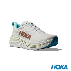 HOKA 女 Gaviota 5 寬楦 路跑鞋 霜白色/玫瑰金