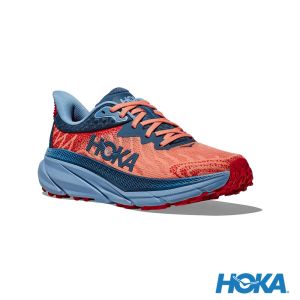 HOKA 女 Challenger 7 全地形鞋 木瓜粉/深青