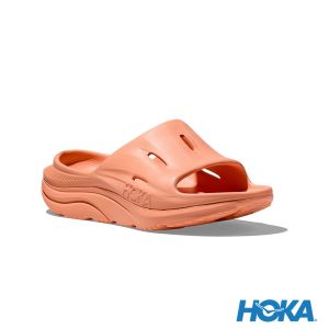 HOKA ORA Recovery Slide 3恢復拖鞋 木瓜粉
