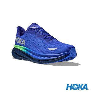 HOKA 男 Clifton 9 Goretex 路跑鞋 耀眼藍/夜晚藍