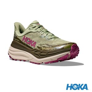 HOKA 女 Stinson 7 越野鞋 茶籽綠/紫紅