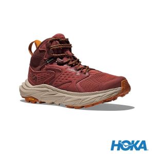 HOKA 女 Anacapa 2 Mid Goretex 登山鞋 紅/流沙色