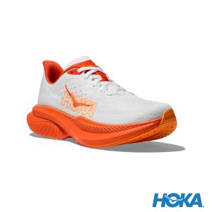 HOKA 女 Mach 6 路跑鞋 霜白色/熔岩紅