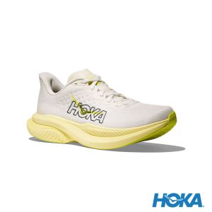 HOKA 女 Mach 6 路跑鞋 白/螢光黃