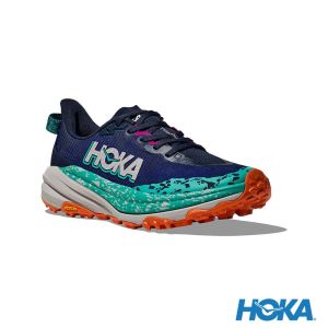 HOKA 女 Speedgoat 6 寬楦 越野鞋 海軍藍/紫紅