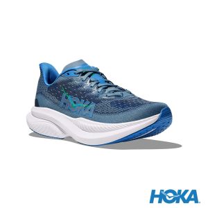 HOKA 男 Mach 6 寬楦 路跑鞋 水藍/雷雲藍