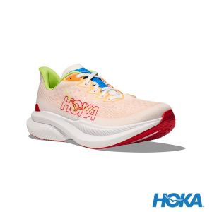 HOKA 男 Mach 6 寬楦 路跑鞋 白/曜日黃