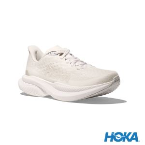 HOKA 男 Mach 6 寬楦 路跑鞋 白