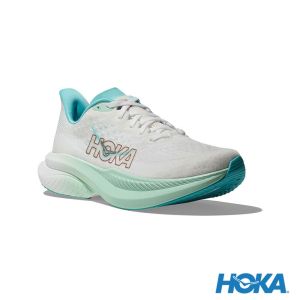 HOKA 女 Mach 6 寬楦 路跑鞋 霜白色/玫瑰金