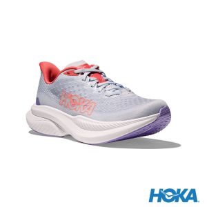 HOKA 女 Mach 6 寬楦 路跑鞋 夕日藍/海鷗灰