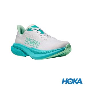 HOKA 女 Mach 6 寬楦 路跑鞋 白/天空藍