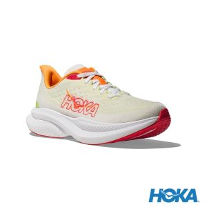 HOKA 女 Mach 6 寬楦 路跑鞋 白/青綠