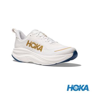 HOKA 男 Skyflow 路跑鞋 霜白色/金