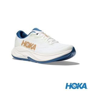 HOKA 男 Rincon 4 寬楦 路跑鞋 霜白色/金