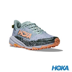 HOKA 女 Speedgoat 6 Goretex 越野鞋 翡翠綠/霧灰