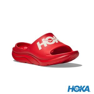HOKA Ora Athletic Slide恢復拖鞋 朱紅色/白