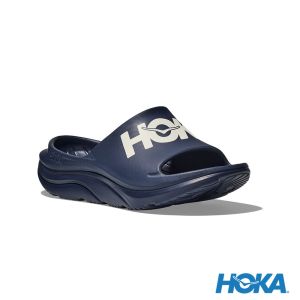 HOKA Ora Athletic Slide恢復拖鞋 海軍藍/白