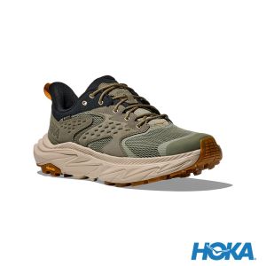 HOKA 男 Anacapa 2 Low Goretex 寬楦 登山鞋 藻綠/燕麥奶