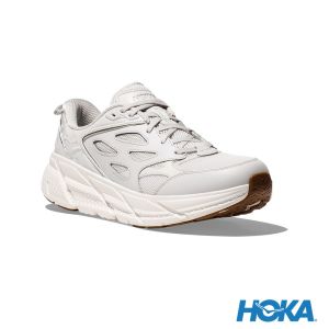 HOKA Clifton L Athletics 路跑鞋 雲雨灰/白