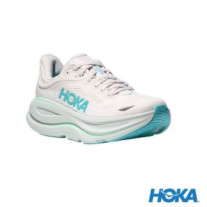 HOKA 女 Bondi 9 路跑鞋 霜白色/天空藍