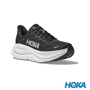 HOKA 女 Bondi 9 寬楦 路跑鞋 黑/白