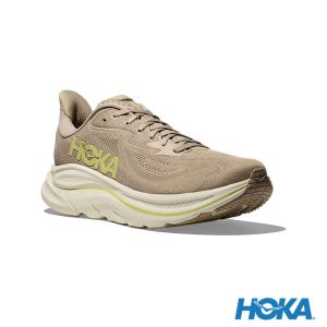 HOKA 男 Clifton 10 路跑鞋 亞麻/岩石灰
