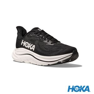 HOKA 男 Clifton 10 寬楦 路跑鞋 黑/白