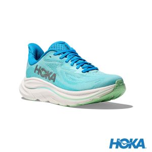 HOKA 女 Clifton 10 寬楦 路跑鞋 藍/天空藍