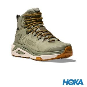 HOKA 男 Kaha 3 Goretex 登山鞋 藻綠/燕麥奶色