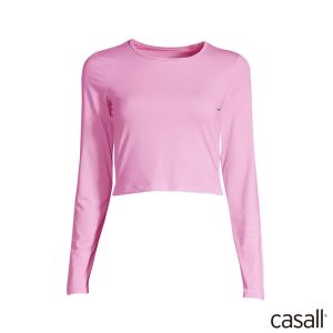 Casall 短版長袖上衣 蘭花粉