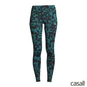 Casall Essential Printed 緊身長褲 迴聲綠