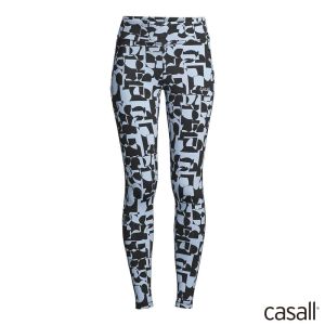 Casall Essential Printed 緊身長褲 迴聲淺藍