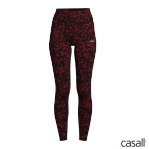 Casall Essential Printed 緊身長褲 宇宙紅