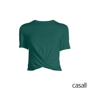 Casall Delight 短版扭結短袖上衣 花園綠